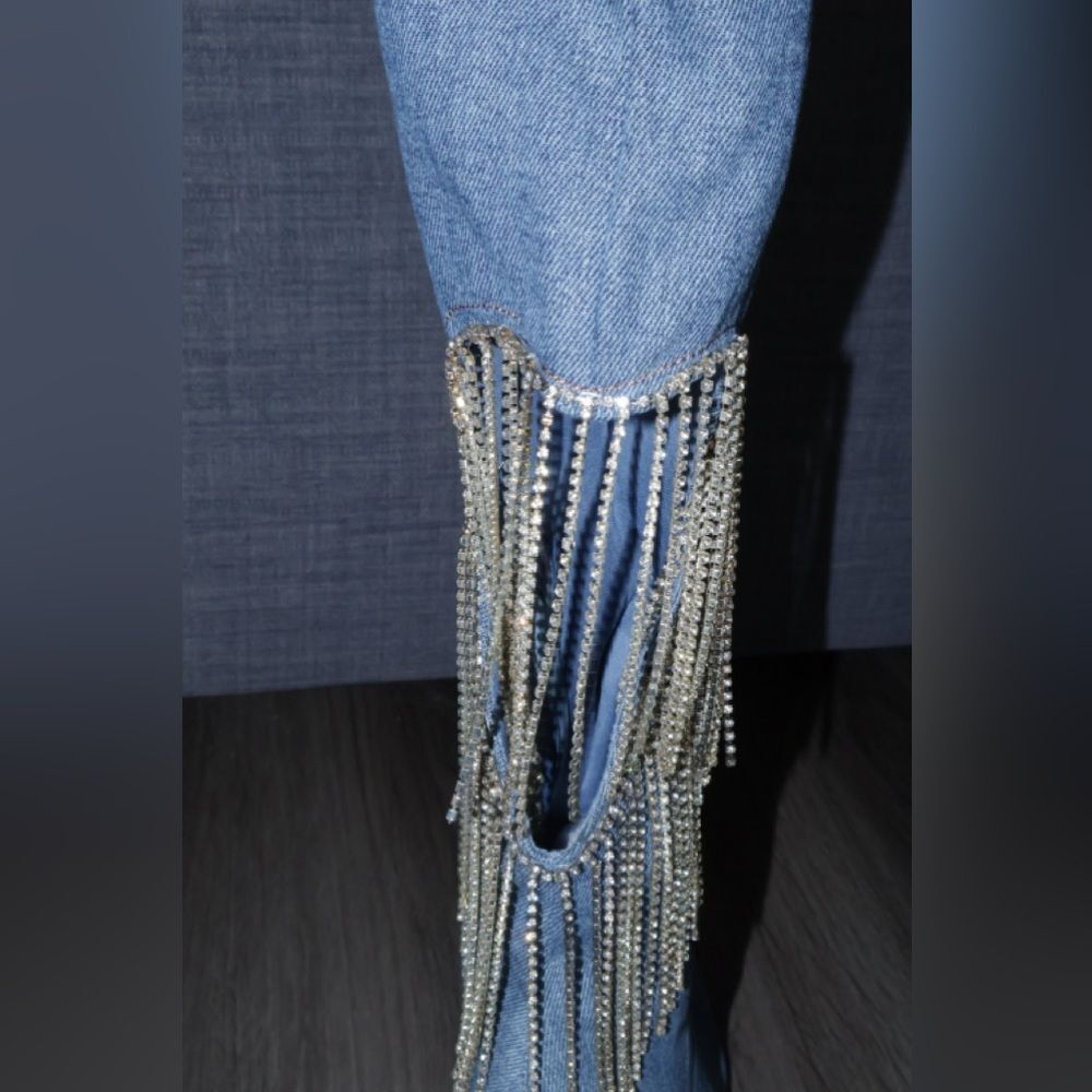 JACQUELINE HEELED BOOTS - DENIMLEMON DROP BY PRIVILEGED WOMENS 7 knee high - Picture 3 of 10